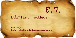 Bálint Taddeus névjegykártya