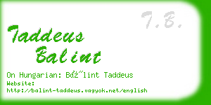 taddeus balint business card
